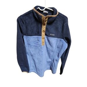 Columbia Fleece Pullover Women's Color Block‎ Blue Button Up